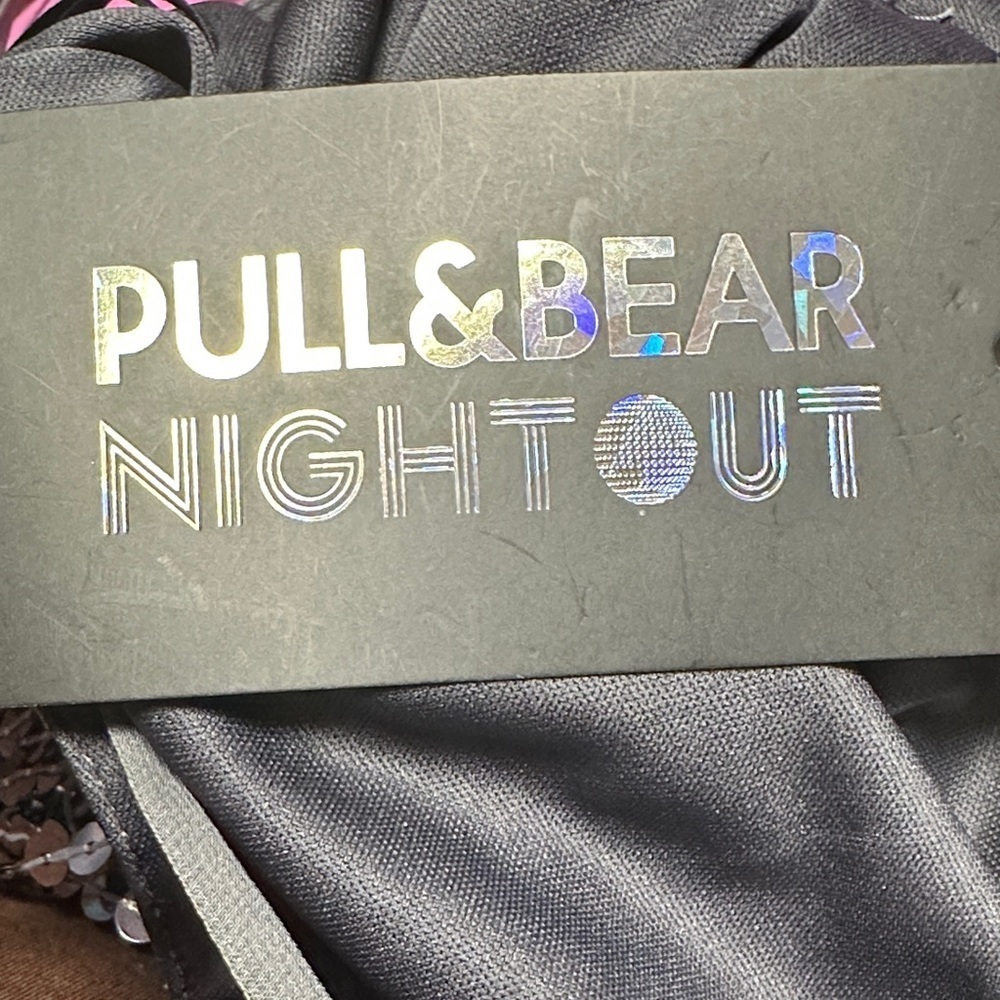 NWT Pull&Bear Disco Cocktail Party Sequin Silver Mini Dress S - Picture 7 of 7